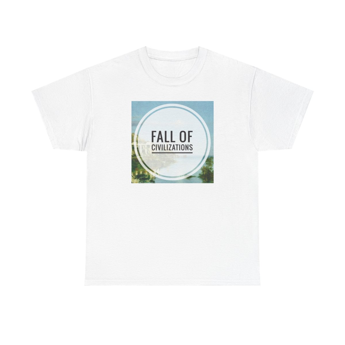 Fall of Civilizations T-Shirt | Vintage Circle Logo, History Theme | Fall of Civilizations Podcast - alternate angle 2, merchandise