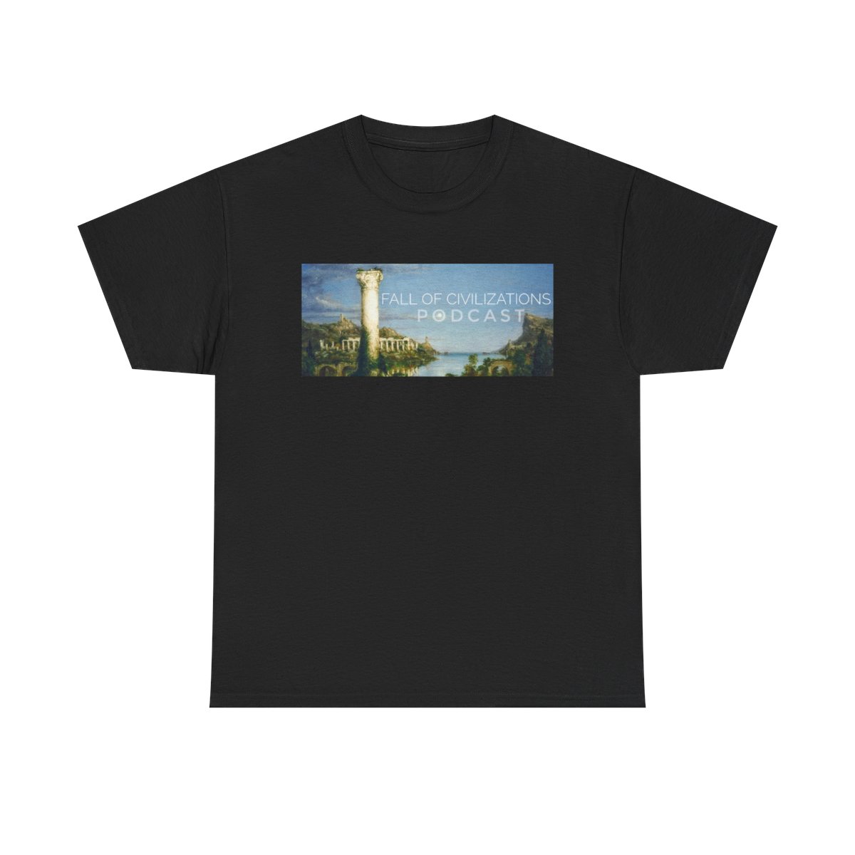 Fall of Civilizations Podcast Tee | Ancient Ruins, Column Artwork | Fall of Civilizations Podcast - alternate angle 2, merchandise