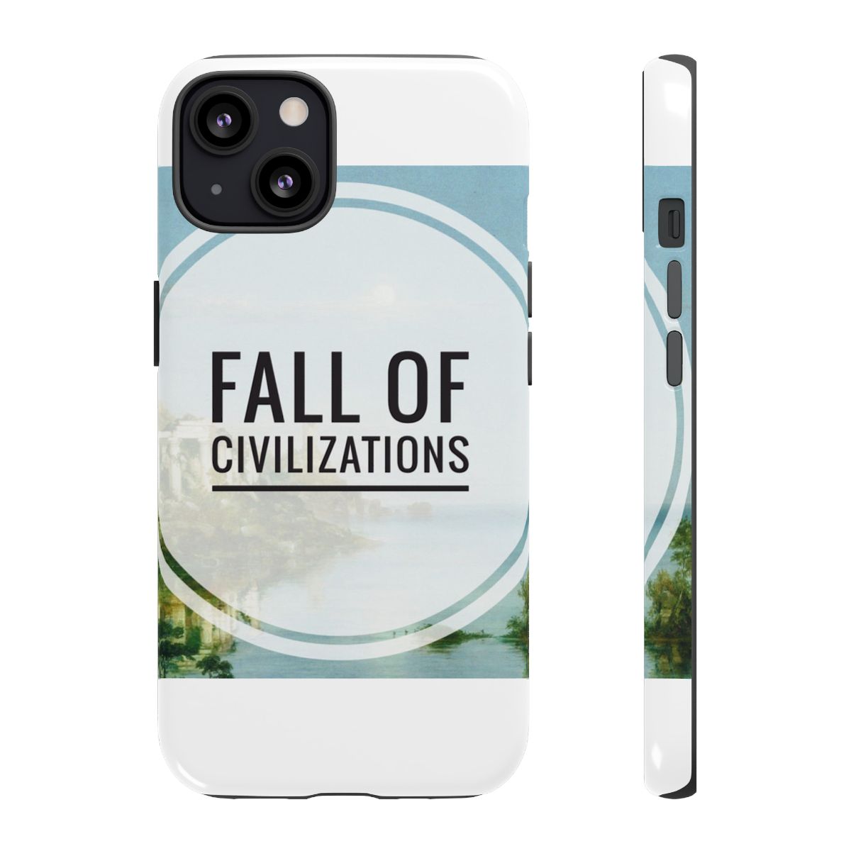 Fall of Civilizations phone case | landscape circle text design | Fall of Civilizations Podcast - Official phone-cases merchandise