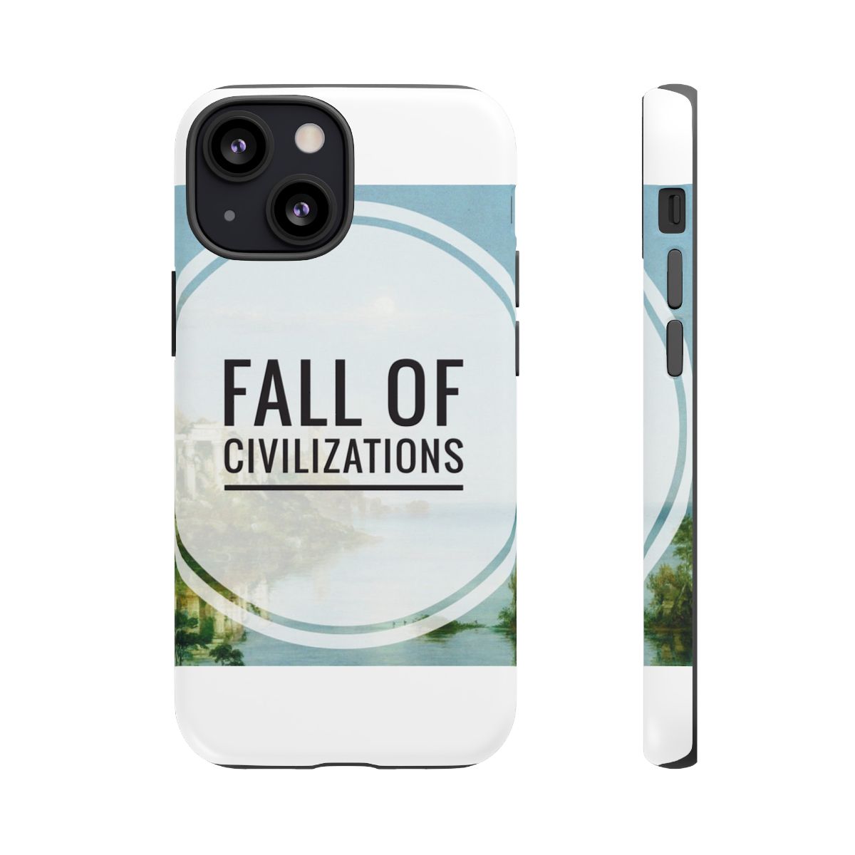 Fall of Civilizations phone case | landscape circle text design | Fall of Civilizations Podcast - alternate angle 3, merchandise